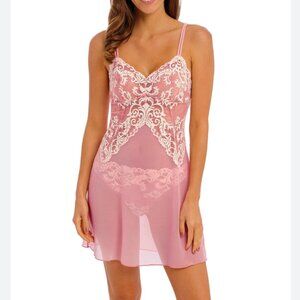 Women's Wacoal Instant Icon Chemise Nightie Lingerie Lace Sheer Pink Size S
